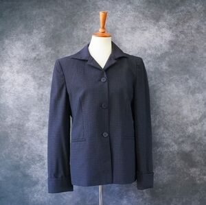 Vintage Tessi Bella Made In Italy Wool Check Jacket Blazer Size 46 US 12